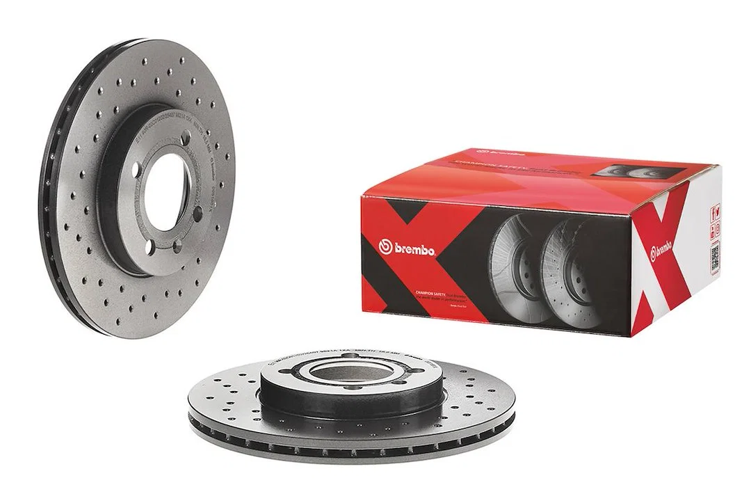 0951661XC02 – BREMBO Brake Rotor, Vented Cross Drilled One Piece Design Wheel Bolt Pattern 4 x 100 Millimeter 256 Mil...